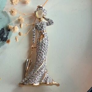 BUTLER‎ Silver and Gold Woman Figure Brooch